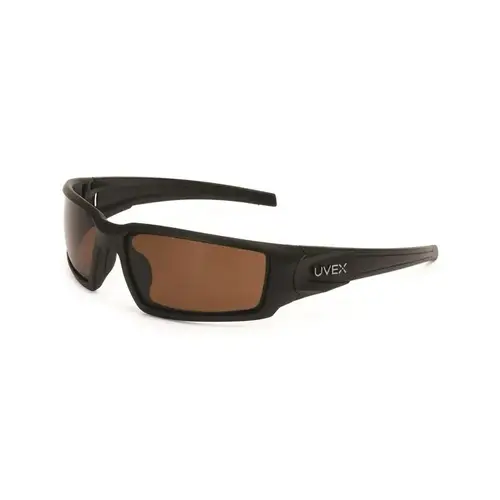 Honeywell S2949 Universal Polycarbonate Safety Glasses Espresso Lens - Black Frame - Straight