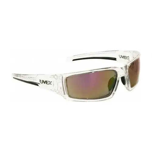 Honeywell S2974 Universal Polycarbonate Safety Glasses Red Mirror Lens - Clear Frame - Straight