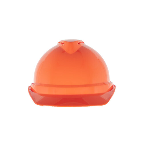 Hi-Viz Orange High Density Polyethylene Hard Hat