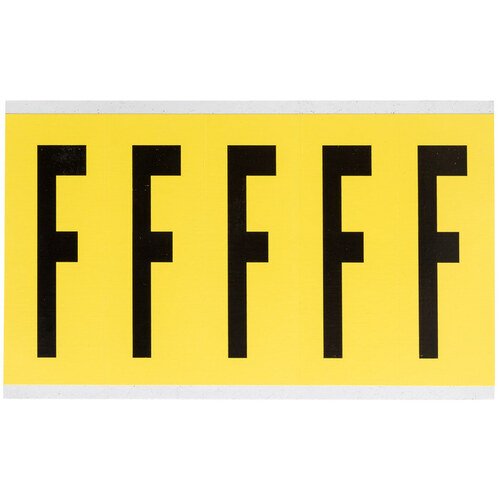 34 Series Black on Yellow Vinyl Cloth Letter Label - Indoor - 1 3/4" Width - 5" Height - 3 7/8" Character Height - B-498