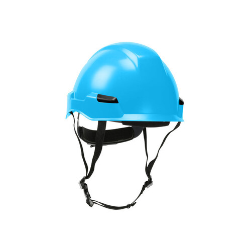 280-HP142R Light Blue Polycarbonate/ABS Climbing Helmet - 4-Point Strap Type - 4-Point Suspension - Wheel Ratchet Adjustment