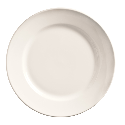 WORLD TABLEWARE 840-420R-24 PORCELANA ROLLED EDGE Bright White Wide Rim Plate 7 1/8