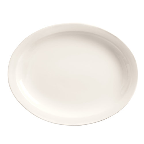 WORLD TABLEWARE 840-520N-17 World Tableware Porcelana 11.5 Inch X 9 Inch Bright White Narrow Rim Oval Platter, 12 Each