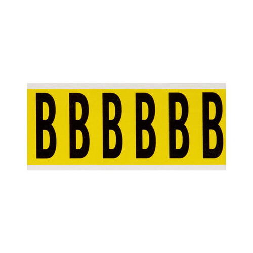 34 Series Black on Yellow Vinyl Cloth Letter Label - Indoor - 1 1/2" Width - 3 1/2" Height - 2 15/16" Character Height - B-498