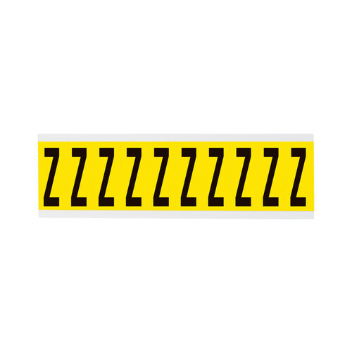 34 Series Black on Yellow Vinyl Cloth Letter Label - Indoor - 7/8" Width - 2 1/4" Height - 1 15/16" Character Height - B-498