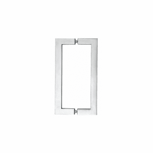 Brushed Stainless 10" Glass Mounted Square Tube Style Back-to-Back Pull Handle