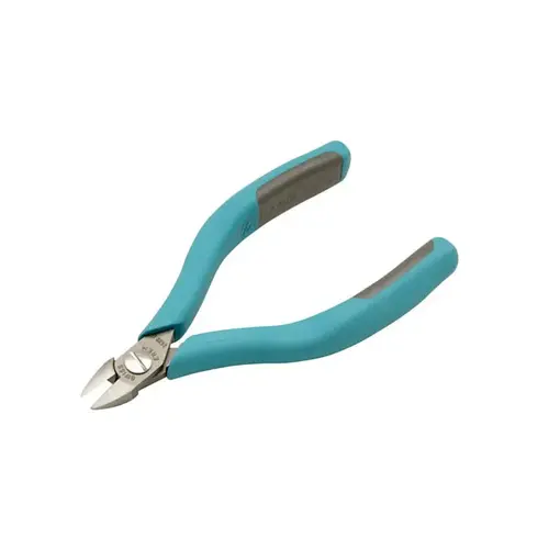 Erem 2422E Round Diagonal Flush Steel Flush Cutting Plier - 5" Length - ESD Safe Foam Cushion Grip