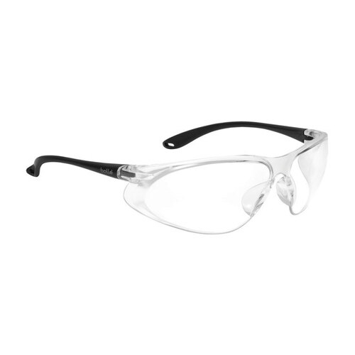 253-ST-400 Universal Polycarbonate Standard Safety Glasses Clear Lens - Matte Black Frame - Wrap Around Frame