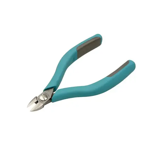 Erem 2432E Round Diagonal Flush Steel Flush Cutting Plier - 5" Length - ESD Safe Foam Cushion Grip