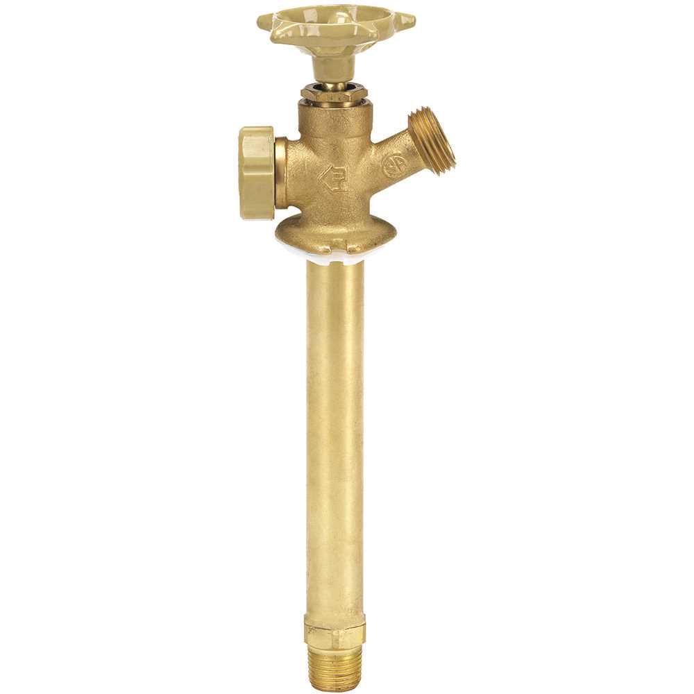 Everbilt VFFASPC17EB 1/2 in. MIP and 1/2 in. SWT x 3/4 in. MHT x 10 in. Brass Anti-Siphon Frost Free Sillcock Valve