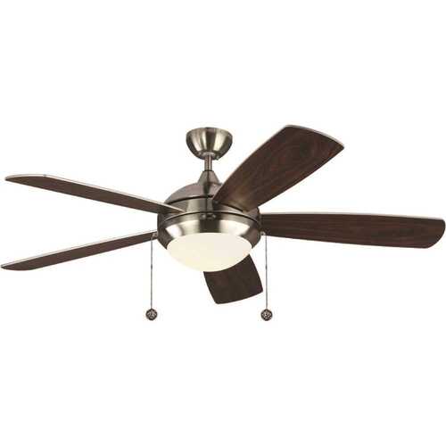 Monte Carlo 5DIC52BSD-V1 Discus Classic 52 in. Integrated LED Indoor Brushed Steel Ceiling Fan with 3000K Light Kit