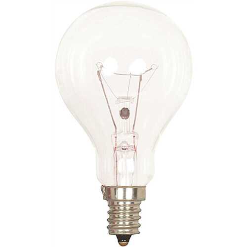 Satco S4162 60-Watt A15 Candelabra Base Dimmable Incandescent Light Bulb in Warm White