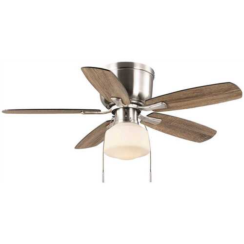 Hampton Bay 37810 Leroy 42 in. LED Brushed Nickel Ceiling Fan with Light