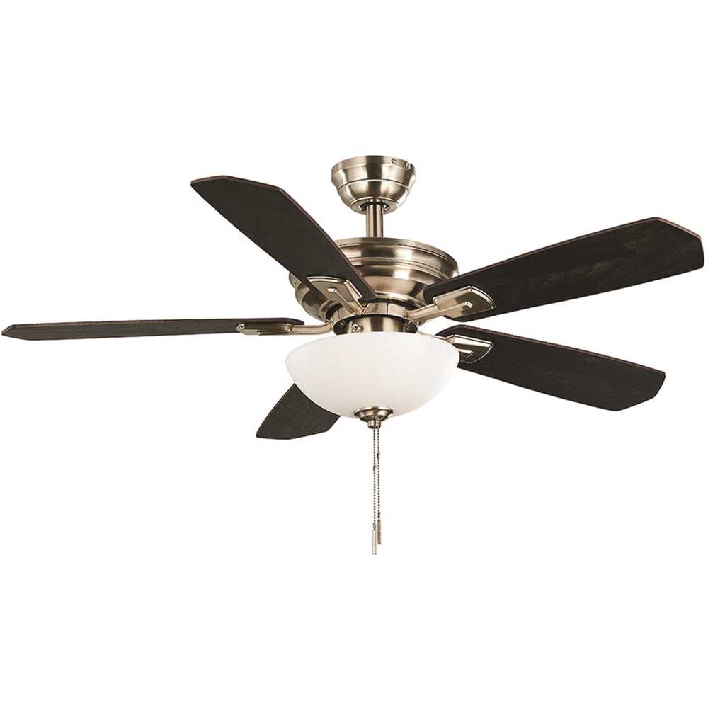 Hampton Bay 37840 Wellston II 44 in. LED Brushed Nickel Ceiling Fan with Lights