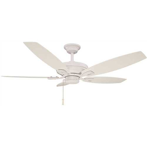 North Pond 52 in. LED Outdoor Matte White Ceiling Fan with Light