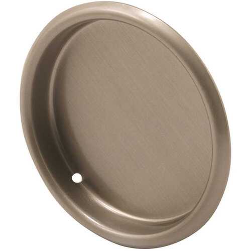 5/16 in. Depth x 2-1/8 in. O.D. Stamped Steel, Satin Nickel Finish Mortise Closet Door Pull