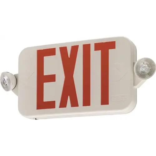 Contractor Select ECRG RD 20-Watt Equivalent 120-Volt/277-Volt Integrated LED White Exit/Emergency Combo Unit Color/Finish Family