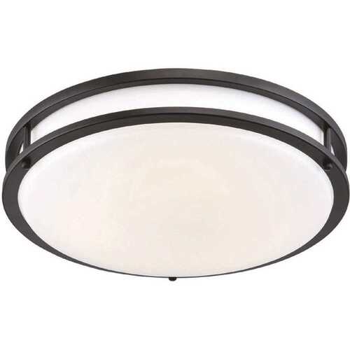 14 in. Bronze Integrated Selectable LED CCT Round Flush Mount Light