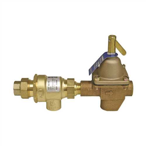 Watts 0386463 1/2 in. Bronze Combination Fill Valve and Backflow Preventer, Threaded Union End Connections, Teflon Tape