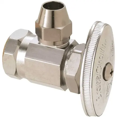1/2 in. FIP Inlet x 3/8 in. O.D. Flare Outlet Multi-Turn Angle Stop Chrome