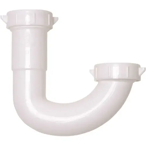 1-1/4 in. White Plastic Sink Drain J-Bend P- Trap