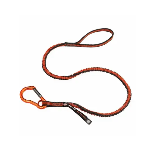 Ergodyne 3100F(x)-XCP6 10 lbs. Orange and Gray Standard Single Carabiner Tool Lanyard - pack of 6