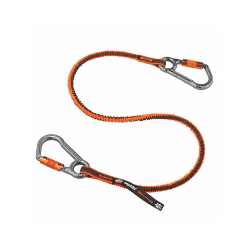 Ergodyne 3118F(x) 15 lbs. Orange and Gray Standard Dual Locking Carabiner Tool Lanyard