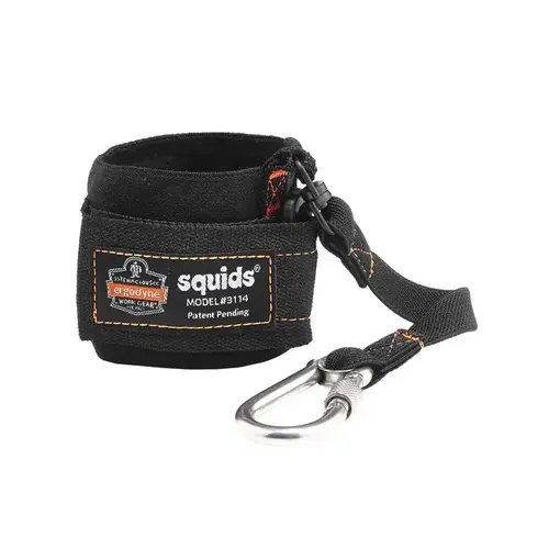 Ergodyne 3114 3 lbs. Black Pull-On Wrist with Carabiner Tool Lanyard