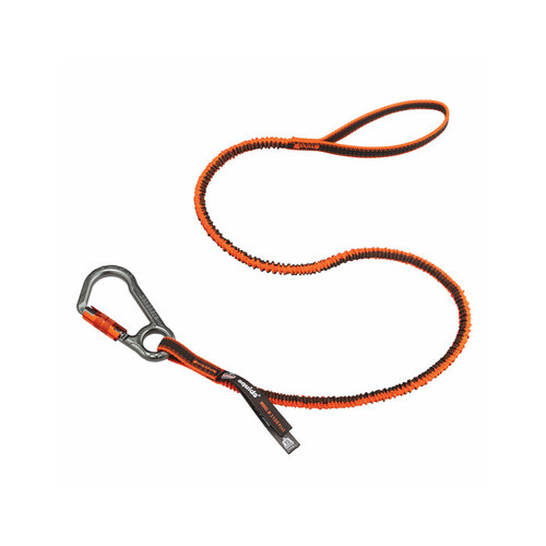 Ergodyne 3108F(x) 15 lbs. Orange and Gray Standard Single Locking Carabiner Tool Lanyard