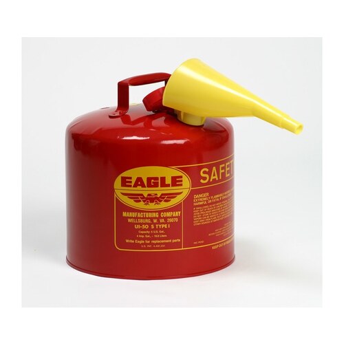 JUSTRITE SAFETY GROUP UI-50-FS Eagle Red 5gal Safety Gas Can Metal