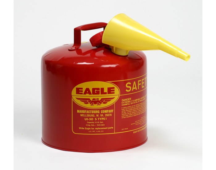 JUSTRITE SAFETY GROUP UI-50-FS Eagle Red 5gal Safety Gas Can Metal