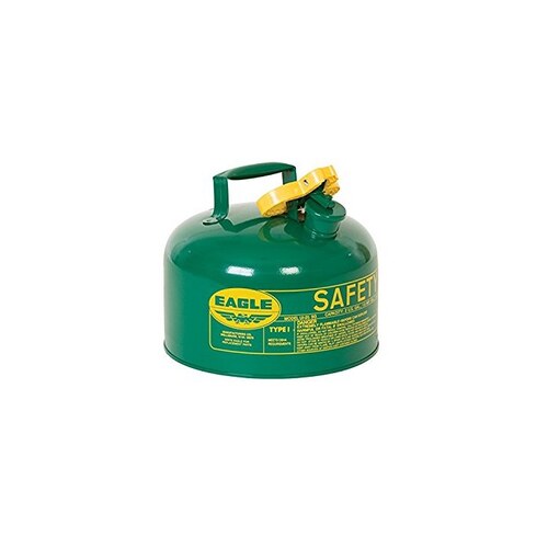 Green 24-gauge hot dipped galvanized steel Pressure-Relief Vent 2.5 gal Safety Can - 10" Height - 11.25" Overall Diameter