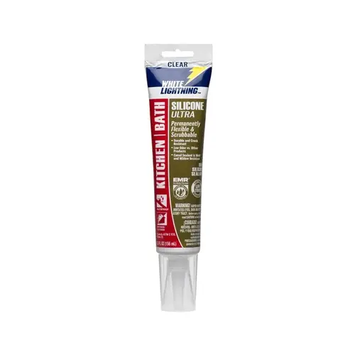 White Lightning W21101005 Sealant: 5.3 oz Tube, Clear, Silicone