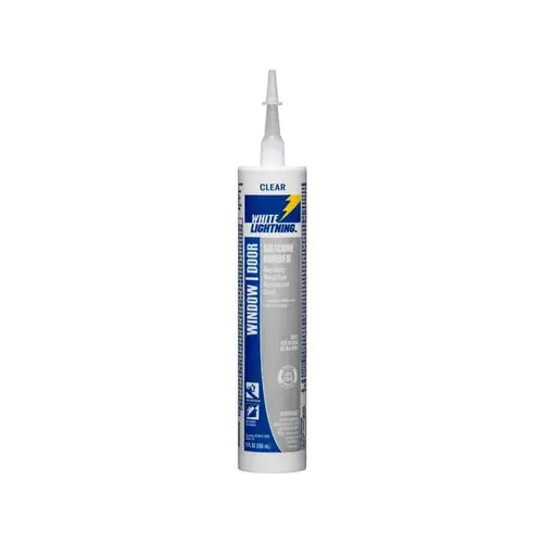 White Lightning W31111010 Joint Sealant: 10 oz Cartridge, Clear, RTV Silicone