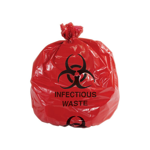 Red Infectious Waste Trash Liner - 31" Overall Length - 43" Width