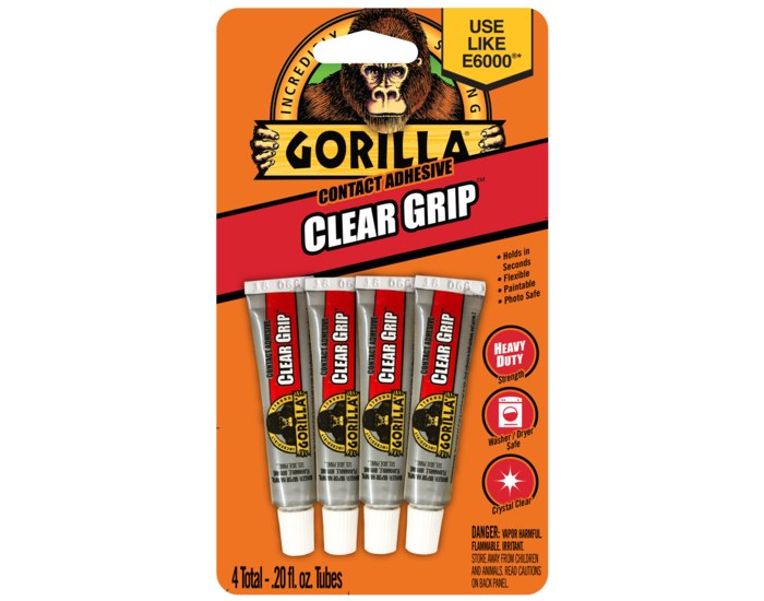 GORILLA GLUE 8130002 Contact Adhesive Clear Liquid 0.2 fl oz Tube Waterproof