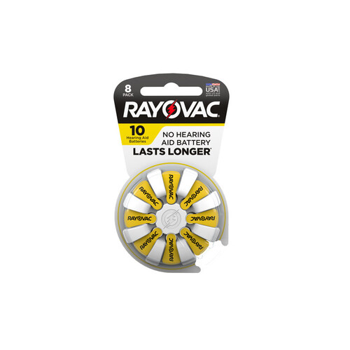 Rayovac 10-8 Longest Lasting Hearing Aid Battery - Single Use 10 - L10ZA-8ZM