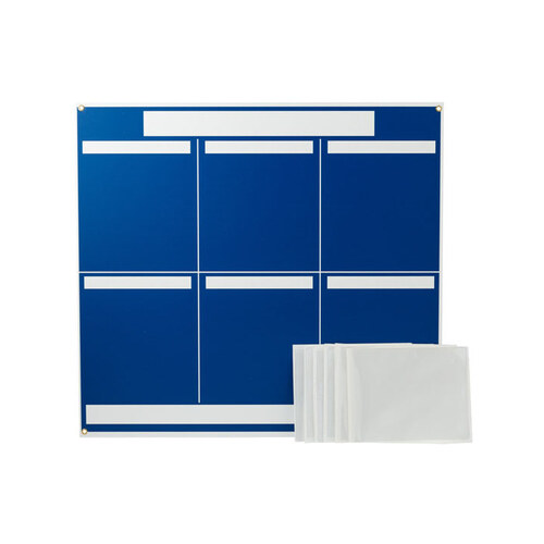 Polystyrene Foam Core Rectangle Blue Communication Boards - 37 1/4" Width x 34 1/4" Height - Self-Adhesive