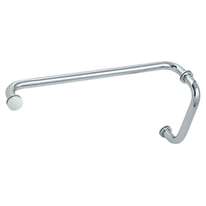 CRL BM8X18CH Polished Chrome 8" Pull Handle and 18" Towel Bar BM Series Combination With Metal Washers