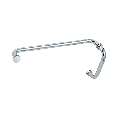 CRL BM8X18CH Polished Chrome 8" Pull Handle and 18" Towel Bar BM Series Combination With Metal Washers