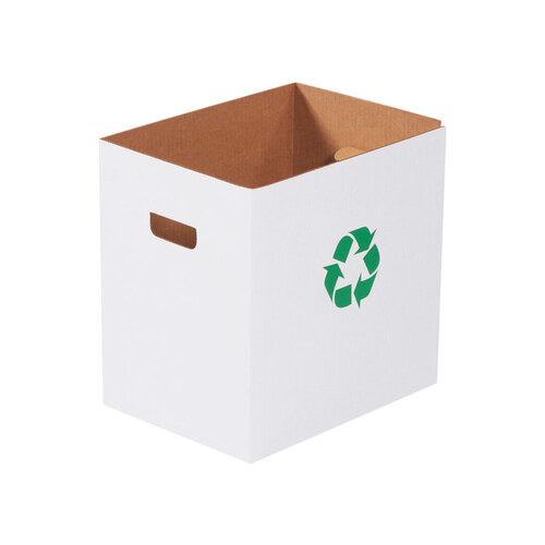 White 200#/ECT-32 Corrugated Trash Cans - 18" Overall Length - 18" Width