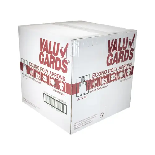 VALUGARDS 304663100 APRON ECONOMY POLY EMBOSSED WHITE LIGHT DUTY 24X42