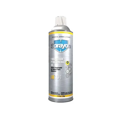 Sprayon S00104000 LU 104 Clear Penetrant - 11.75 oz Aerosol Can - 11.75 oz Net Weight - Food Grade