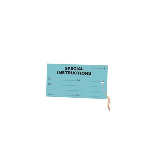 Green ESD / Anti-Static Tag - 5" Length - 2 3/4" Wide - 0.007" Thick - pack of 100