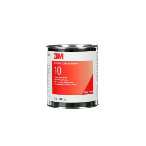 10 Series Contact Adhesive, 1 qt Can, Liquid, Light Yellow, 30 min Curing