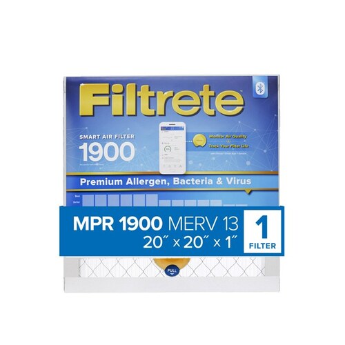 Smart Air Filter, 20 in L, 20 in W, 13 MERV, 1900 MPR