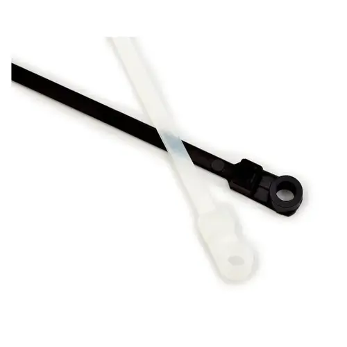 Screw Mount Cable Tie, 15.1 in, Nylon 6/6, Beige, 50 lb White