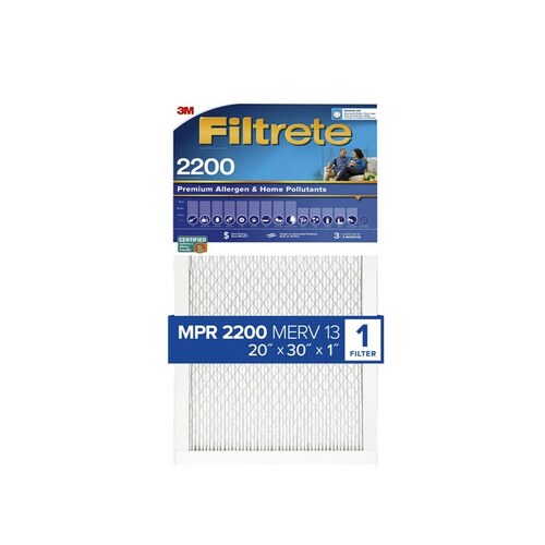 Premium Allergen & Home Pollutants 20" x 30" x 1" EA22-4 MERV 13, 2200 MPR Air Filter