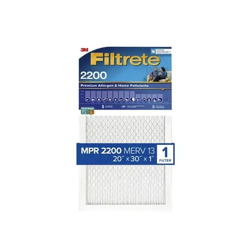 Premium Allergen & Home Pollutants 20" x 30" x 1" EA22-4 MERV 13, 2200 MPR Air Filter - pack of 4