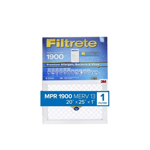 Smart Air Filter, 25 in L, 20 in W, 13 MERV, 1900 MPR